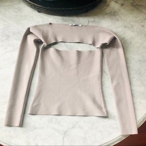 T by Alexander Wang cut out long sleeve shirt